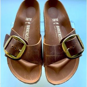 Birkenstock Madrid Big Buckle Oiled Leather Size 6.5